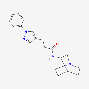 molecular formula C19H24N4O B7018081 N-(1-azabicyclo[2.2.2]octan-3-yl)-3-(1-phenylpyrazol-4-yl)propanamide 