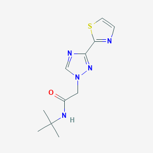 molecular formula C11H15N5OS B7018098 N-tert-butyl-2-[3-(1,3-thiazol-2-yl)-1,2,4-triazol-1-yl]acetamide 