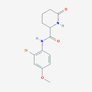molecular formula C13H15BrN2O3 B7018112 N-(2-bromo-4-methoxyphenyl)-6-oxopiperidine-2-carboxamide 