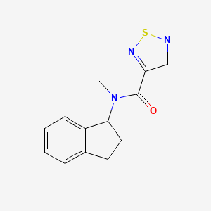 molecular formula C13H13N3OS B7018119 N-(2,3-dihydro-1H-inden-1-yl)-N-methyl-1,2,5-thiadiazole-3-carboxamide 