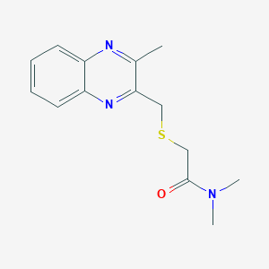 molecular formula C14H17N3OS B7018137 N,N-dimethyl-2-[(3-methylquinoxalin-2-yl)methylsulfanyl]acetamide 