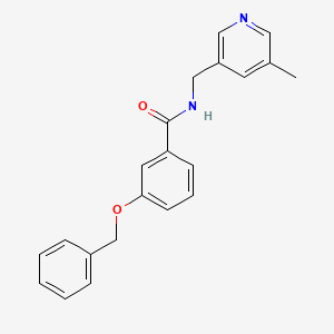molecular formula C21H20N2O2 B7018238 N-[(5-methylpyridin-3-yl)methyl]-3-phenylmethoxybenzamide 