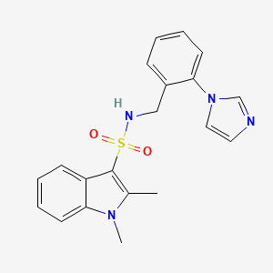 molecular formula C20H20N4O2S B7018256 N-[(2-imidazol-1-ylphenyl)methyl]-1,2-dimethylindole-3-sulfonamide 