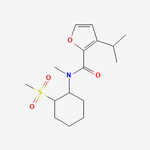molecular formula C16H25NO4S B7018267 N-methyl-N-(2-methylsulfonylcyclohexyl)-3-propan-2-ylfuran-2-carboxamide 