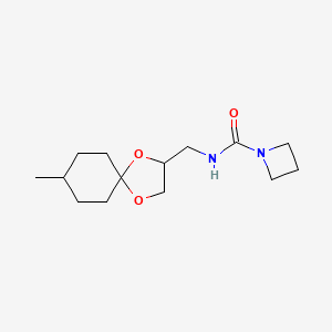 molecular formula C14H24N2O3 B7018281 N-[(8-methyl-1,4-dioxaspiro[4.5]decan-3-yl)methyl]azetidine-1-carboxamide 