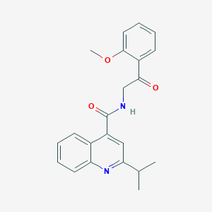 molecular formula C22H22N2O3 B7018324 N-[2-(2-methoxyphenyl)-2-oxoethyl]-2-propan-2-ylquinoline-4-carboxamide 