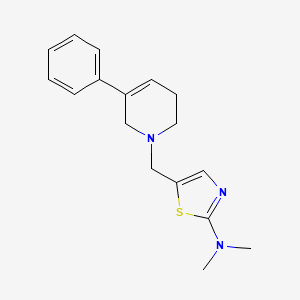 molecular formula C17H21N3S B7018381 N,N-dimethyl-5-[(5-phenyl-3,6-dihydro-2H-pyridin-1-yl)methyl]-1,3-thiazol-2-amine 