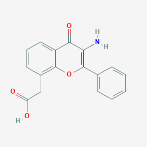 molecular formula C17H13NO4 B070184 2-(3-Amino-4-oxo-2-phenylchromen-8-yl)acetic acid CAS No. 163977-85-3
