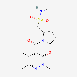 molecular formula C14H22N4O4S B7018415 N-methyl-1-[1-(2,5,6-trimethyl-3-oxopyridazine-4-carbonyl)pyrrolidin-2-yl]methanesulfonamide 