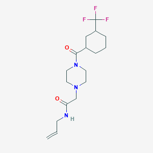 molecular formula C17H26F3N3O2 B7018430 N-prop-2-enyl-2-[4-[3-(trifluoromethyl)cyclohexanecarbonyl]piperazin-1-yl]acetamide 
