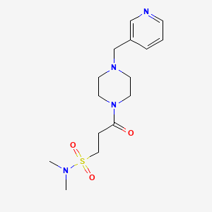 molecular formula C15H24N4O3S B7018484 N,N-dimethyl-3-oxo-3-[4-(pyridin-3-ylmethyl)piperazin-1-yl]propane-1-sulfonamide 