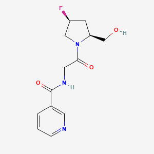 molecular formula C13H16FN3O3 B7018579 N-[2-[(2S,4S)-4-fluoro-2-(hydroxymethyl)pyrrolidin-1-yl]-2-oxoethyl]pyridine-3-carboxamide 