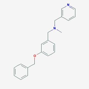 molecular formula C21H22N2O B7018621 N-methyl-1-(3-phenylmethoxyphenyl)-N-(pyridin-3-ylmethyl)methanamine 