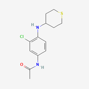molecular formula C13H17ClN2OS B7018624 N-[3-chloro-4-(thian-4-ylamino)phenyl]acetamide 