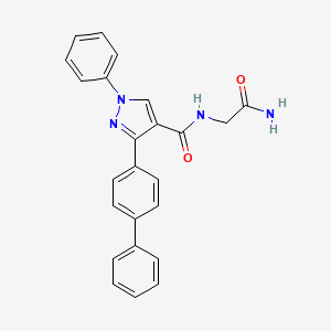 molecular formula C24H20N4O2 B7018627 N-(2-amino-2-oxoethyl)-1-phenyl-3-(4-phenylphenyl)pyrazole-4-carboxamide 