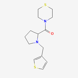 molecular formula C14H20N2OS2 B7018762 Thiomorpholin-4-yl-[1-(thiophen-3-ylmethyl)pyrrolidin-2-yl]methanone 