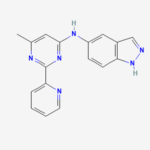 molecular formula C17H14N6 B7018940 N-(6-methyl-2-pyridin-2-ylpyrimidin-4-yl)-1H-indazol-5-amine 