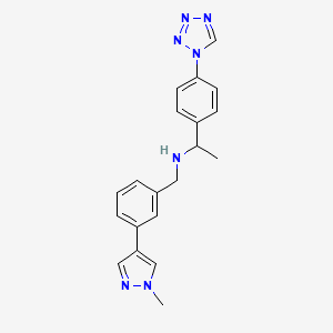 molecular formula C20H21N7 B7019028 N-[[3-(1-methylpyrazol-4-yl)phenyl]methyl]-1-[4-(tetrazol-1-yl)phenyl]ethanamine 