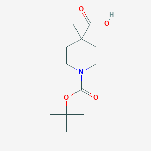 molecular formula C13H23NO4 B070191 1-(Tert-butoxycarbonyl)-4-ethylpiperidine-4-carboxylic acid CAS No. 188792-67-8