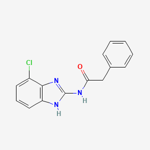 molecular formula C15H12ClN3O B7019147 N-(4-chloro-1H-benzimidazol-2-yl)-2-phenylacetamide 