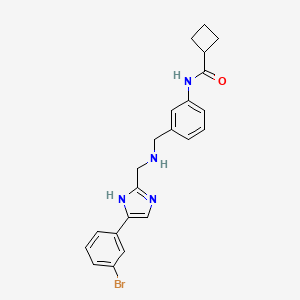 molecular formula C22H23BrN4O B7019160 N-[3-[[[5-(3-bromophenyl)-1H-imidazol-2-yl]methylamino]methyl]phenyl]cyclobutanecarboxamide 