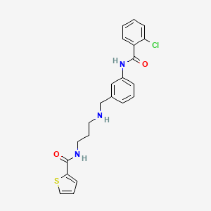 molecular formula C22H22ClN3O2S B7019200 N-[3-[[3-[(2-chlorobenzoyl)amino]phenyl]methylamino]propyl]thiophene-2-carboxamide 