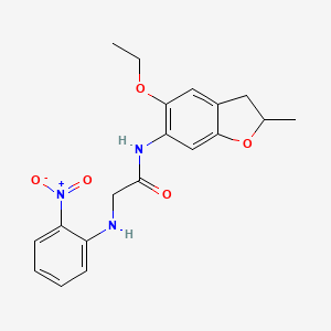 molecular formula C19H21N3O5 B7019204 N-(5-ethoxy-2-methyl-2,3-dihydro-1-benzofuran-6-yl)-2-(2-nitroanilino)acetamide 