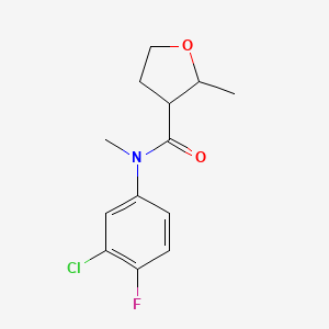 molecular formula C13H15ClFNO2 B7019224 N-(3-chloro-4-fluorophenyl)-N,2-dimethyloxolane-3-carboxamide 