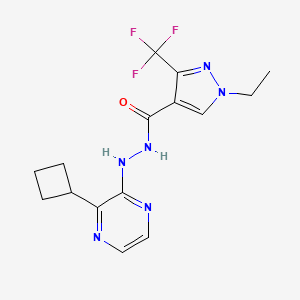 molecular formula C15H17F3N6O B7019251 N'-(3-cyclobutylpyrazin-2-yl)-1-ethyl-3-(trifluoromethyl)pyrazole-4-carbohydrazide 