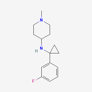 molecular formula C15H21FN2 B7019279 N-[1-(3-fluorophenyl)cyclopropyl]-1-methylpiperidin-4-amine 