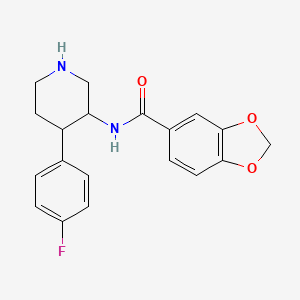 molecular formula C19H19FN2O3 B7019375 N-[4-(4-fluorophenyl)piperidin-3-yl]-1,3-benzodioxole-5-carboxamide 