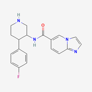 molecular formula C19H19FN4O B7019408 N-[4-(4-fluorophenyl)piperidin-3-yl]imidazo[1,2-a]pyridine-6-carboxamide 