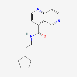 molecular formula C16H19N3O B7019445 N-(2-cyclopentylethyl)-1,6-naphthyridine-4-carboxamide 
