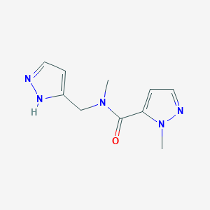 molecular formula C10H13N5O B7019504 N,2-dimethyl-N-(1H-pyrazol-5-ylmethyl)pyrazole-3-carboxamide 