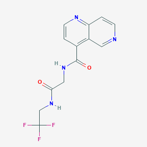 molecular formula C13H11F3N4O2 B7019636 N-[2-oxo-2-(2,2,2-trifluoroethylamino)ethyl]-1,6-naphthyridine-4-carboxamide 