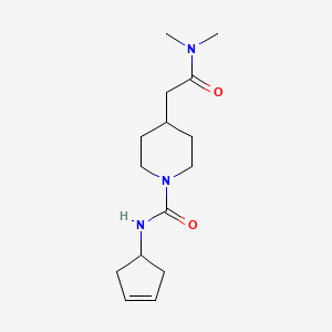 molecular formula C15H25N3O2 B7019836 N-cyclopent-3-en-1-yl-4-[2-(dimethylamino)-2-oxoethyl]piperidine-1-carboxamide 