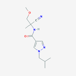molecular formula C13H20N4O2 B7019880 N-(1-cyano-2-methoxy-1-methylethyl)-1-(2-methylpropyl)-1H-pyrazole-4-carboxamide 