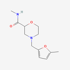 molecular formula C12H18N2O3 B7019882 N-methyl-4-[(5-methylfuran-2-yl)methyl]morpholine-2-carboxamide 