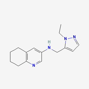 molecular formula C15H20N4 B7019905 N-[(2-ethylpyrazol-3-yl)methyl]-5,6,7,8-tetrahydroquinolin-3-amine 