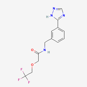 molecular formula C13H13F3N4O2 B7019977 N-[[3-(1H-1,2,4-triazol-5-yl)phenyl]methyl]-2-(2,2,2-trifluoroethoxy)acetamide 