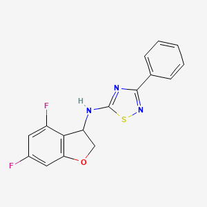 molecular formula C16H11F2N3OS B7020023 N-(4,6-difluoro-2,3-dihydro-1-benzofuran-3-yl)-3-phenyl-1,2,4-thiadiazol-5-amine 
