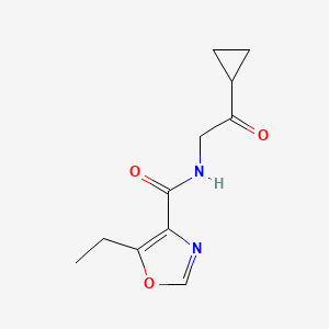 molecular formula C11H14N2O3 B7020076 N-(2-cyclopropyl-2-oxoethyl)-5-ethyl-1,3-oxazole-4-carboxamide 