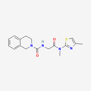 molecular formula C17H20N4O2S B7020090 N-[2-[methyl-(4-methyl-1,3-thiazol-2-yl)amino]-2-oxoethyl]-3,4-dihydro-1H-isoquinoline-2-carboxamide 
