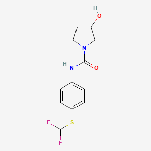 molecular formula C12H14F2N2O2S B7020125 N-[4-(difluoromethylsulfanyl)phenyl]-3-hydroxypyrrolidine-1-carboxamide 