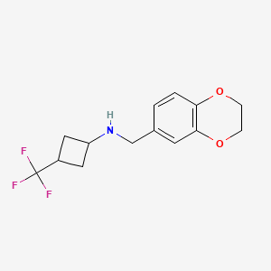 molecular formula C14H16F3NO2 B7020129 N-(2,3-dihydro-1,4-benzodioxin-6-ylmethyl)-3-(trifluoromethyl)cyclobutan-1-amine 