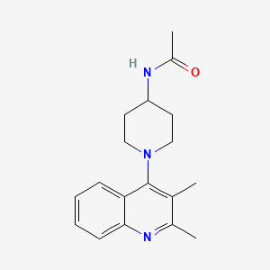 molecular formula C18H23N3O B7020140 N-[1-(2,3-dimethylquinolin-4-yl)piperidin-4-yl]acetamide 
