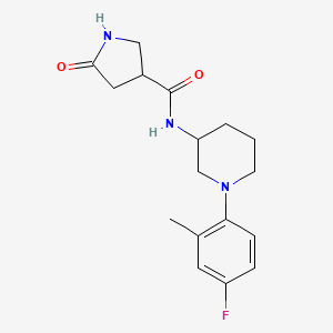 molecular formula C17H22FN3O2 B7020157 N-[1-(4-fluoro-2-methylphenyl)piperidin-3-yl]-5-oxopyrrolidine-3-carboxamide 