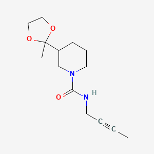 molecular formula C14H22N2O3 B7020164 N-but-2-ynyl-3-(2-methyl-1,3-dioxolan-2-yl)piperidine-1-carboxamide 