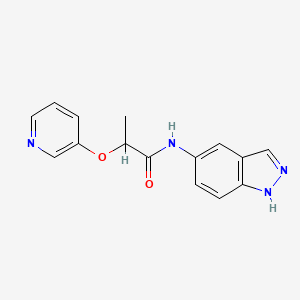 molecular formula C15H14N4O2 B7020185 N-(1H-indazol-5-yl)-2-pyridin-3-yloxypropanamide 