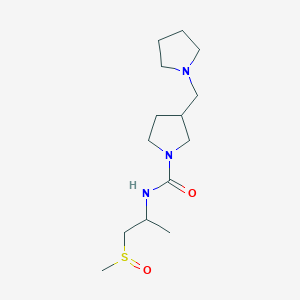 molecular formula C14H27N3O2S B7020220 N-(1-methylsulfinylpropan-2-yl)-3-(pyrrolidin-1-ylmethyl)pyrrolidine-1-carboxamide 